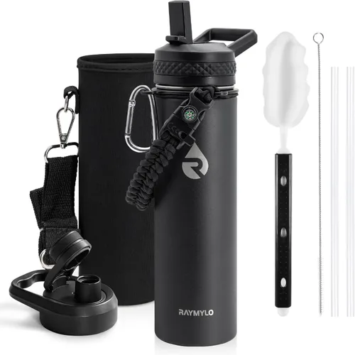 Miniatura 53 de RAYMYLO Botella de agua aislada de 24 onzas, de acero inoxidable con triple pared al vacío (fría durante 48 horas, caliente durante 24 horas), a