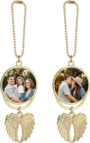 Adornos colgantes personalizados para automóvil, imagen de fotos a todo color, adornos colgantes para automóvil para accesorios de espejo retrovisor