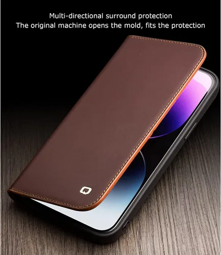 Miniatura 6 de COOVS Funda tipo cartera para iPhone 14/14 Plus/14 Pro/14 Pro Max, funda con cierre magnético de piel auténtica de alta calidad, con bloqueo RFID