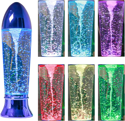 YAKii - Lámpara de tornado LED que cambia de color, 10.5", juguete de ciencia que genera un tornado, funciona con pilas o un cable USB, decoración