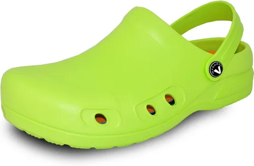 VANGELO Zuecos profesionales antideslizantes para hombre, zapatos de trabajo para enfermera, zapatos de chef, zapatos de chef, color negro, blanco,