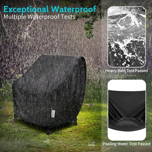 Miniatura 4 de Fundas impermeables para sillas de exterior, protección para todo tipo de clima (paquete de 2), tela resistente al viento para muebles de patio, se