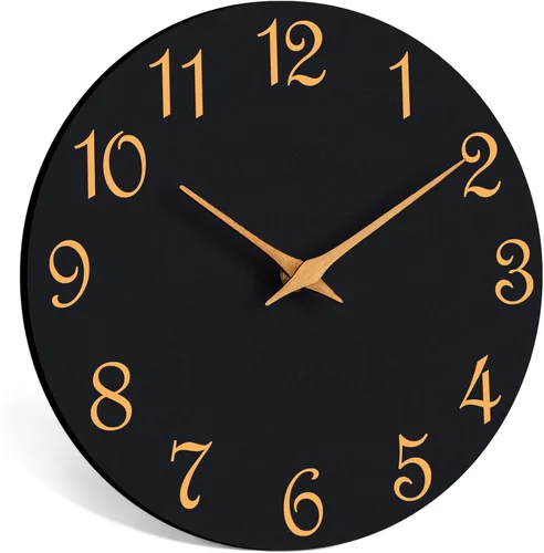 Roymnie Reloj de Pared, Relojes de Pared Modernos de 10 Pulgadas Operados con Batería, Reloj Silencioso Sin Tictac Decorativo para Cocina, Sala de