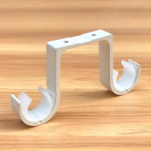 Miniatura 5 de Soportes de barra de cortina doble, 2 piezas, aleación de aluminio montados en el techo, blanco