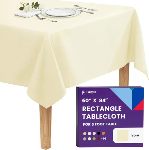 Miniatura 26 de Gee Di Moda - Mantel rectangular de 60 x 84 pulgadas – Mantel rectangular de poliéster lavable para mesa de 5 pies