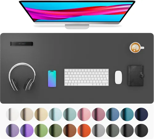 Miniatura 118 de Aothia - Protector de escritorio de cuero sintético, base para mouse, superficie antideslizante e impermeable para escribir y para laptop