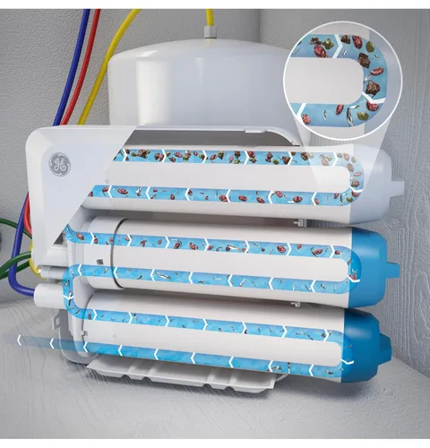 Miniatura 4 de GE Filtro de membrana compatible con sistemas de filtración GE seleccionados debajo del fregadero, incluyendo GXRQ18NBN, GNRQ18NBN, GXRV40TBN