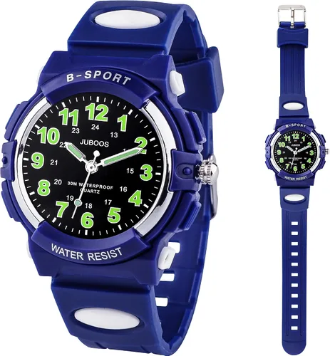 Juboos Reloj analógico para niños, reloj de cuarzo impermeable para niños de 5 a 18 años, para enseñar deportes al aire libre, regalos para niños