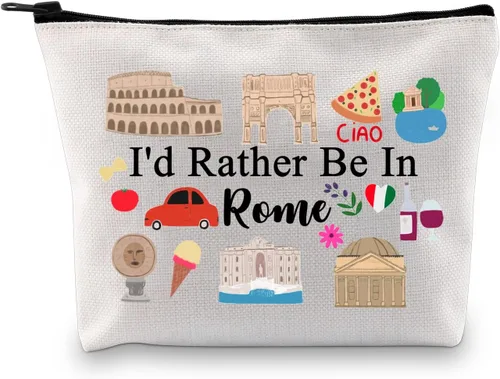 G2TUP Rome Travel Gift Rome Makeup Bag Rome Journey Cosmetic Bag Rome Trip Souvenir Gift Roma amante regalo Rome camping regalo, Roma MB