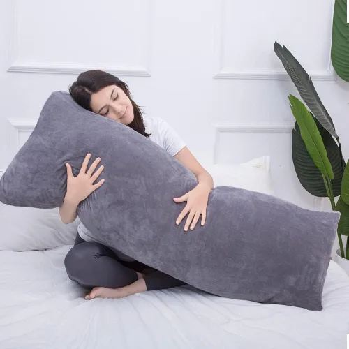 Miniatura 6 de 1 MIDDLE ONE Almohada de cuerpo completo para adultos, sueño prolongado, almohadas grandes, firme y grande con funda de terciopelo, 20 x 54 pulgadas