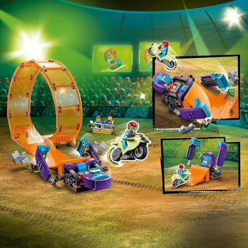Miniatura 3 de LEGO City Stuntz Smashing Chimpancé Stunt Loop 60338 con volante de juguete, motocicleta, rampa, chimpancé y 3 minifiguras, regalo para niños