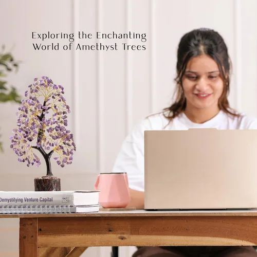 Miniatura 4 de Cristales de amatista, árbol de cristal, piedras de chakras, árbol de la vida, árbol bonsái, decoración de escritorio, árbol artificial, árbol