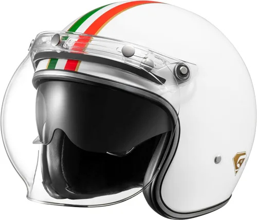 Miniatura 6 de KYPARA Casco de motocicleta de cara abierta vintage aprobado por DOT con visera, casco retro de media cara para hombres y mujeres