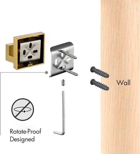 Miniatura 8 de BAGNOLUX Barra de toalla dorada, juego de 4 piezas para baño, juego de soportes de toalla de baño de acero inoxidable SUS304, juego de soporte