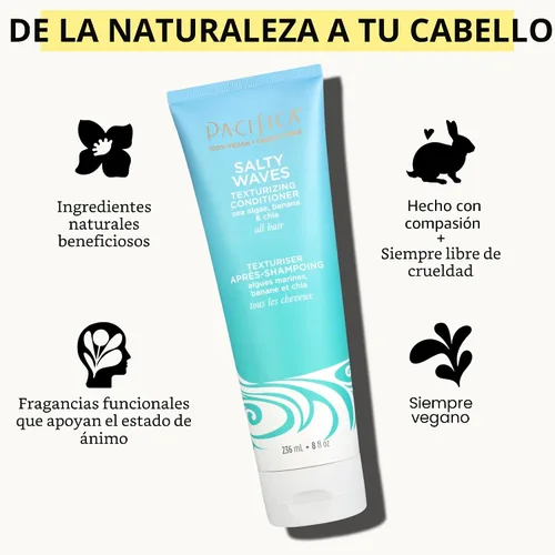 Miniatura 7 de Pacifica Beauty Salty Waves - Champú texturizante + acondicionador texturizante Para todo tipo de cabello Cabello de playa perfecto y sin