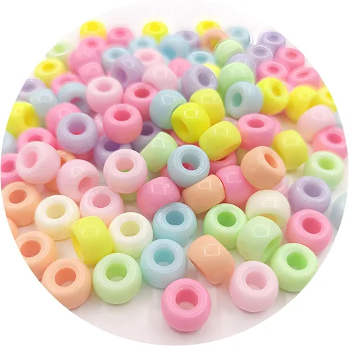 2000+ Cuentas Pony a granel de 6 x 9 mm, juego de cuentas de plástico multicolor para manualidades, cuentas para el cabello a granel de 10 colores
