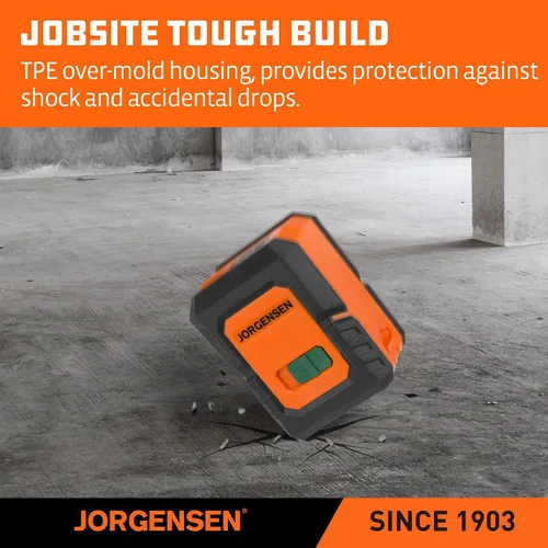 Miniatura 6 de JORGENSEN Nivel Láser con Trípode, Módulos Duales de 100 FT Herramienta Niveladora Láser de Línea Cruzada Autonivelante con Base Magnética de 360°