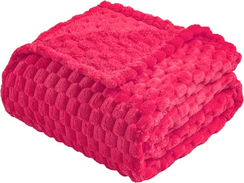 Miniatura 39 de Vessia - Manta de forro polar de franela (50x70 pulgadas), manta 3D de jacquard negra, esponjosa y cálida para sofá, sillón, cama, silla, 300GSM