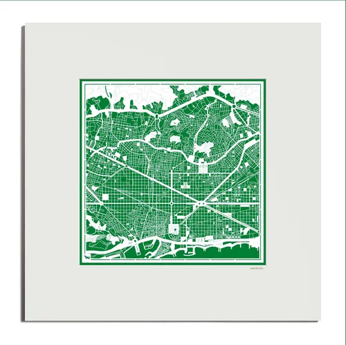 Miniatura 73 de O3 Design Studio Mapa de corte de papel Madrid negro mate de 20 x 20 pulgadas