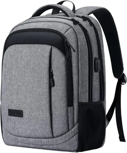 Monsdle Mochila de viaje para laptop, mochilas antirrobo con puerto de carga USB, mochilas de viaje, bolsa de trabajo de negocios de 15.6 pulgadas,