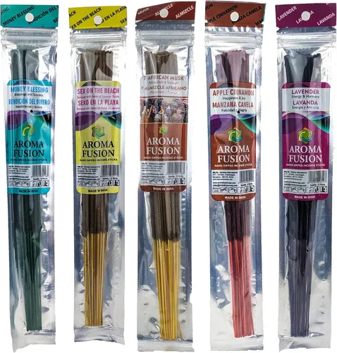 Miniatura 2 de Incienso prémium sumergido a mano de 11 pulgadas, paquete de 3 (15 varillas por paquete) - Elige tu aroma (Clean Home)