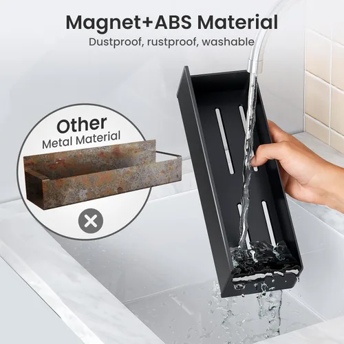 Miniatura 4 de Mystozer Estante Magnético para Especias para Refrigerador, Organizador de Cocina y Estante de Almacenamiento, Negro (Paquete de 6)..