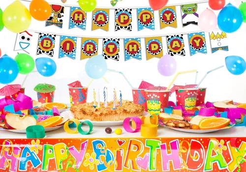 Miniatura 5 de Toy Story - Cartel de cumpleaños para niños, cartel inspirado en historias para decoraciones y suministros de fiesta, telón de fondo para interiores