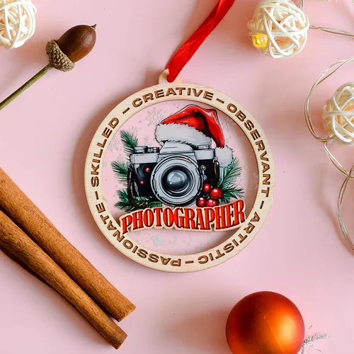 Miniatura 4 de Adorno de Navidad para fotógrafo, adorno de fotógrafo para árbol de Navidad, regalo de Navidad para amantes de la cámara, recuerdo para entusiastas