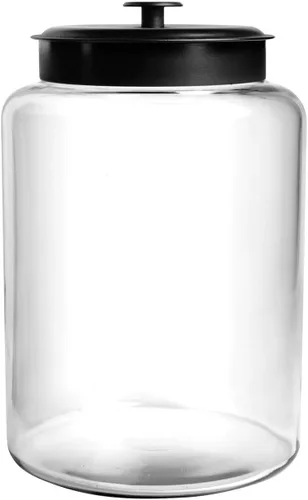 Miniatura 10 de Anchor Hocking Montana Juego de Botes de Vidrio con Tapas Fresh Seal, Metal Negro, Juego de 3 Piezas
