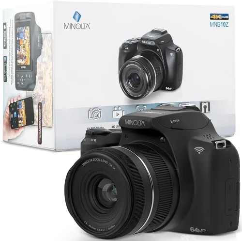 Miniatura 9 de Minolta ProShot - Cámara digital de 64 MP – Zoom óptico de 10x, video 4K Ultra HD, disparo macro, anti-vibración, pantalla LCD de 3 pulgadas, Negro