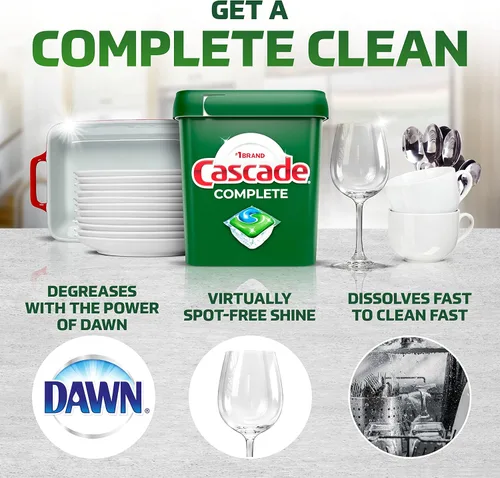 Miniatura 2 de Cascade Cápsulas completas para lavavajillas, detergente para lavavajillas, tabletas de detergente para platos, frescas, 103