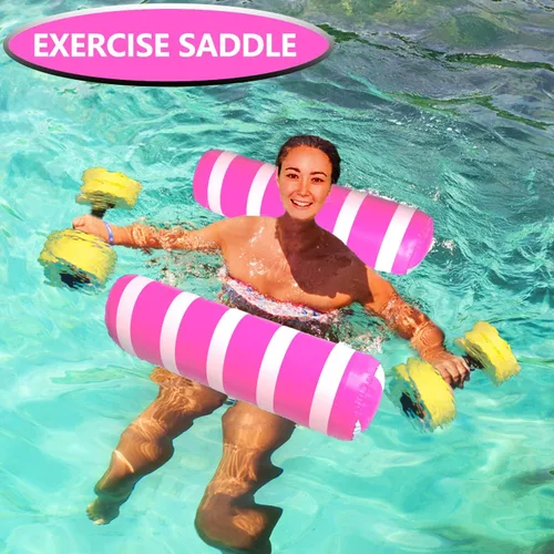 Miniatura 4 de Paquete de 5 flotadores inflables para piscina, hamacas de agua de tamaño adulto, flotadores de hamaca para adultos, juguetes flotantes multiusos 4