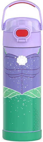 Miniatura 19 de THERMOS FUNTAINER Botella de acero inoxidable con aislamiento al vacío de 16 onzas con tapa ancha de canalón, Rosa Neón