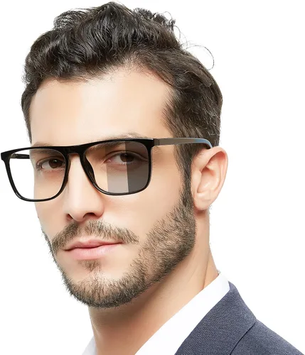 MARE AZZURO Gafas de lectura fotocromáticas para hombre, bloqueo de luz azul, para lectores cuadrados de gran tamaño, 1.0, 1.5, 2.0, 2.5, 3.0, 3.5,