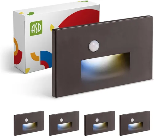 Miniatura 16 de ASD LED Luminaria de Escalera Empotrada, Iluminación de Pasada al Aire Libre del Atardecer al Amanecer 3CCT, Sensor de Movimiento, Fotocélula