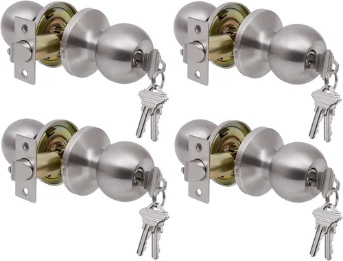 Miniatura 12 de Lanwandeng Paquete de 3 pomos de puerta de privacidad color negro mate con cerradura para dormitorio/baño, cerraduras de puerta interior sin llave