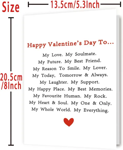 Miniatura 3 de OJsensai Happy Poem Tarjeta de San Valentín para él y ella, regalos de San Valentín, dulces ideas de regalo de Vday para marido y esposa