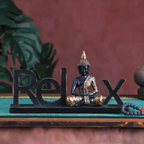 Miniatura 7 de Smadeer Estatua de Buda de Buda - Estatuas de Buda para decoración del hogar, estatua de Buda riendo para yoga, feng shui, meditación, decoración