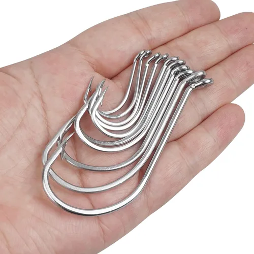 Miniatura 7 de Octopus Beak Hooks, 60pcs/100pcs Stainless Steel Saltwater Fishing Hooks, Suicide Bait Jig, Big Game, Offset Circle Hooks 10