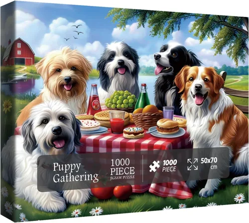 Rompecabezas divertidos de comida para perros para adultos, 1000 piezas de naturaleza, coloridos rompecabezas de árbol de flores, hermoso