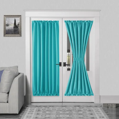 Miniatura 111 de DWCN Cortinas para puerta francesa: cortina térmica con bolsillo para barra para puertas con ventana de vidrio, puertas de cocina y patio