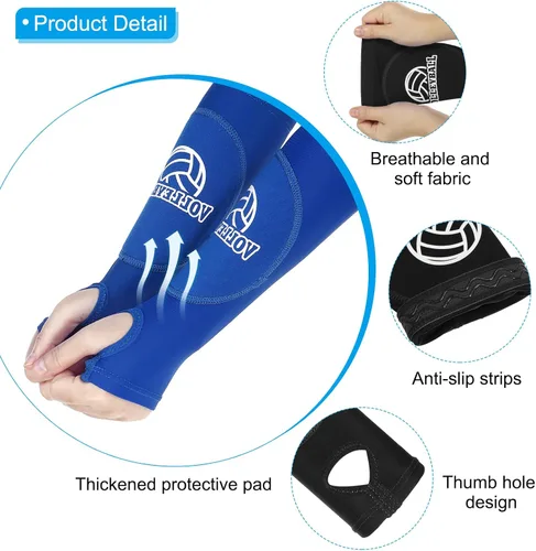 Miniatura 3 de PATIKIL Mangas de brazo de voleibol para pasar el antebrazo con almohadillas de protección, almohadillas para brazo de voleibol para jóvenes