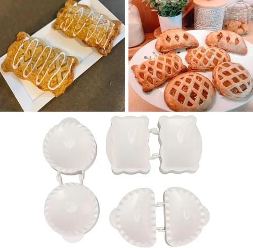 Miniatura 6 de Moldes para tartas de mano, 3 moldes para hornear mini moldes de pastel de mano, moldes de Navidad para tartas de mano, mini máquina para hornear