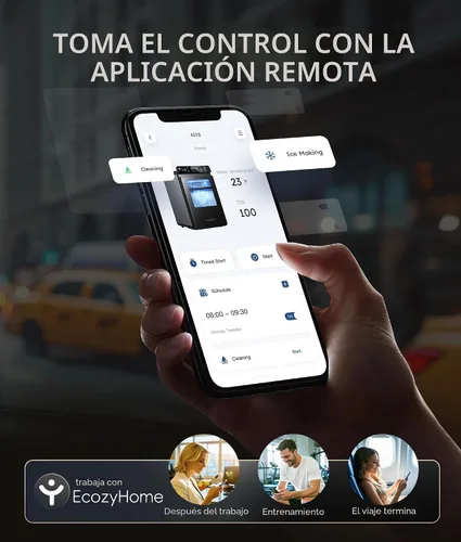 Miniatura 5 de ecozy Nugget - Máquina de hielo para encimera, primer panel inteligente a todo color de 44 libras/24 horas con control de aplicación, aislamiento