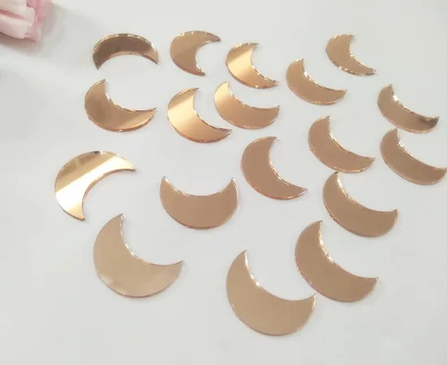 100 piezas de mosaico de espejo en forma de luna, mini mosaico de vidrio, mosaico de espejo para manualidades, azulejos de bricolaje para arte y
