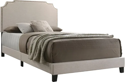 Miniatura 4 de Coaster Home Furnishings Tamarac 310061F - Marco de cama tapizado de tela de transición, tamaño matrimonial, cabecero de 51 pulgadas, color beige