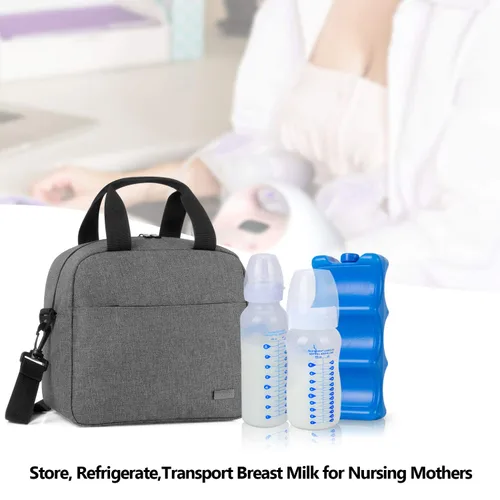 Miniatura 7 de Teamoy Bolsa enfriadora de leche materna con bolsa de hielo para 6 biberones grandes de hasta 9 onzas, bolsa enfriadora de biberones de viaje