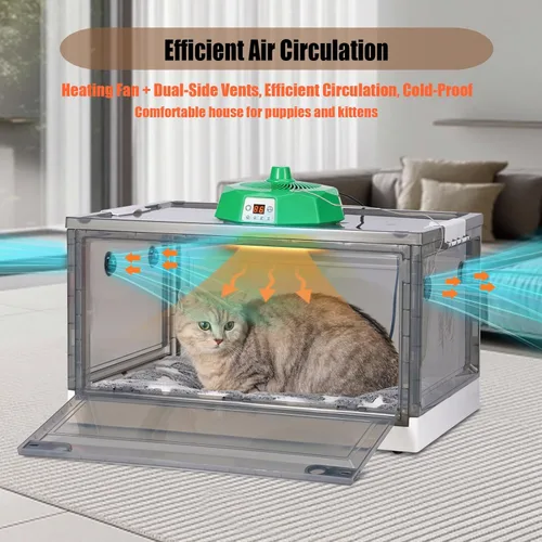 Miniatura 3 de Incubadora para cachorros,Incubadora de cachorros con calefacción y oxigenador,Buena retención de calor y ventilación y control de temperatura
