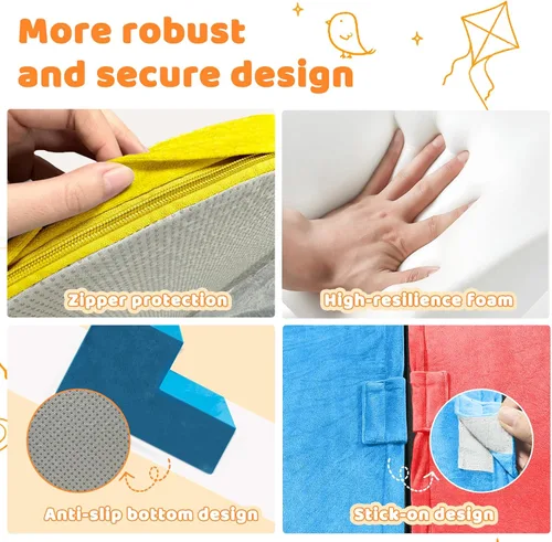 Miniatura 4 de JWPEHOE Juguetes de escalada para niños pequeños de 7 piezas para interiores, bloques de escalada de espuma, estructuras de juego suaves, juguetes