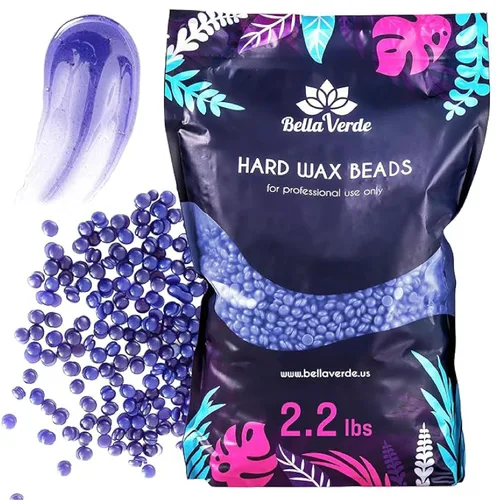 Bella Verde Frijoles de cera de 2.2 libras, cuentas de cera dura para depilación, kit multiusos de depilación casera para hombres y mujeres